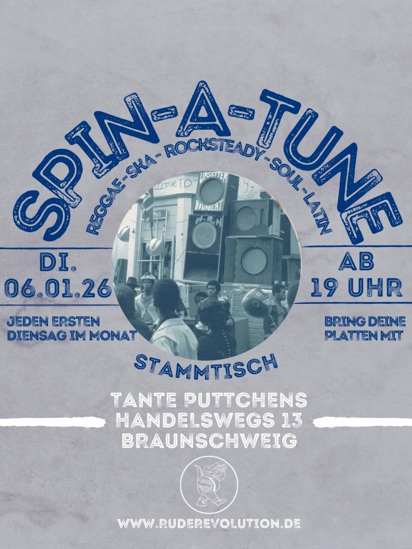 🎶 SPIN A TUNE – Jahresauftakt am 6. Januar!
Wir starten dieses Mal schon um 19 Uhr im @tanteputtchens!
Kommt vorbei, genießt kühle Drinks und bringt eure liebsten #Reggae #Rocksteady #Ska #Soul-Platten mit. Wir freuen uns auf neue Gesichter, gute Gespräche über Musik, Veranstaltungen und das Leben.

📍 Tante Puttchens Bierwirtschaft
🕖 Dienstag, 6. Januar, ab 19 Uhr
Bringt Zeit, eure neuesten Vinyl-Schätze und habt einen großartigen Abend mit uns!

🎶 SPIN A TUNE – Kick-off for the New Year on January 6!
This time we’re starting at 7 PM sharp at @tanteputtchens!
Join us for a relaxed evening with cool drinks, great vibes, and your favorite #Reggae Rocksteady Ska Soul records. We’re looking forward to meeting new faces, sharing music, talking about events, and philosophizing about life.

📍 Tante Puttchens Bierwirtschaft
🕖 Tuesday, January 6, from 7 PM
Bring some time, your latest vinyl treasures, and enjoy a great evening with us!
SPINATUNE BossSounds skinheadreggae subculture