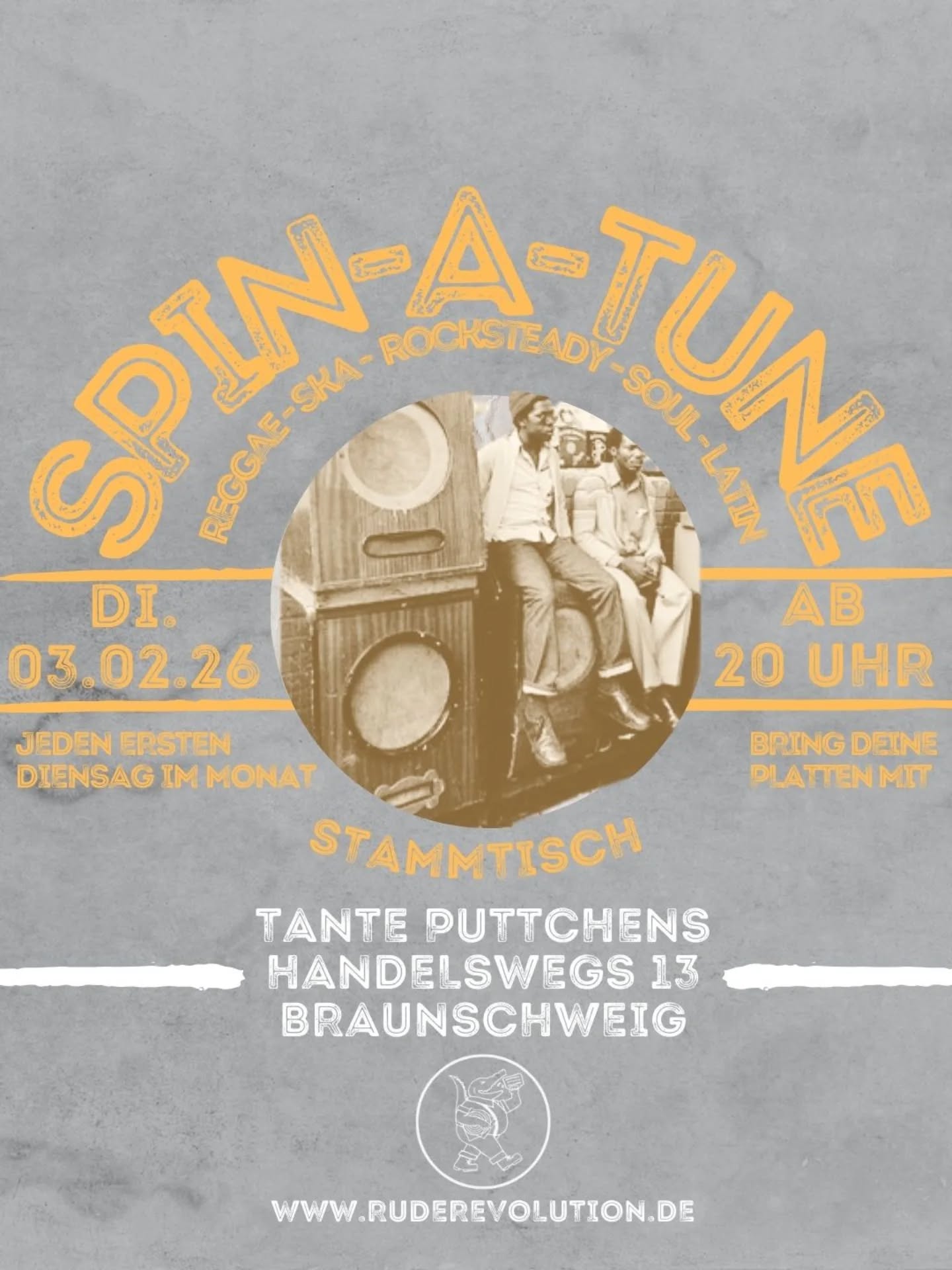 Heute ist wieder SPIN A Tune.
Wir treffen uns in entspannter Atmosphäre bei kühlen Getränken im @tanteputtchens , bringen unsere #Reggae #Rocksteady #Ska #Soul Platten mit und freuen uns auf neue Gesichter um über Musik, Veranstaltungen und über das Leben als solches zu reden und philosophieren.
Kommt ab 20 Uhr Rum, bringt ein wenig Zeit und im Idealfall noch deine neusten Platten mit und habe einen guten Abend mit uns.
Wir sehen uns Dienstag beim #SPINATUNE

SPIN-A-Tune. We meet in a relaxed atmosphere with cool drinks today at @tanteputtchens , bring our Reggae Rocksteady Ska Soul records and look forward to meeting new faces to talk and philosophise about music, events and life as such.— hier: Tante Puttchens Bierwirtschaft.
Come to Rum from 8 pm, bring some time and ideally your latest records and have a good evening with us.
See you tuesday at spinatune
t BossSounds skinheadreggae skinheadsubculture skinheadstyle subculture @tanteputtchens
