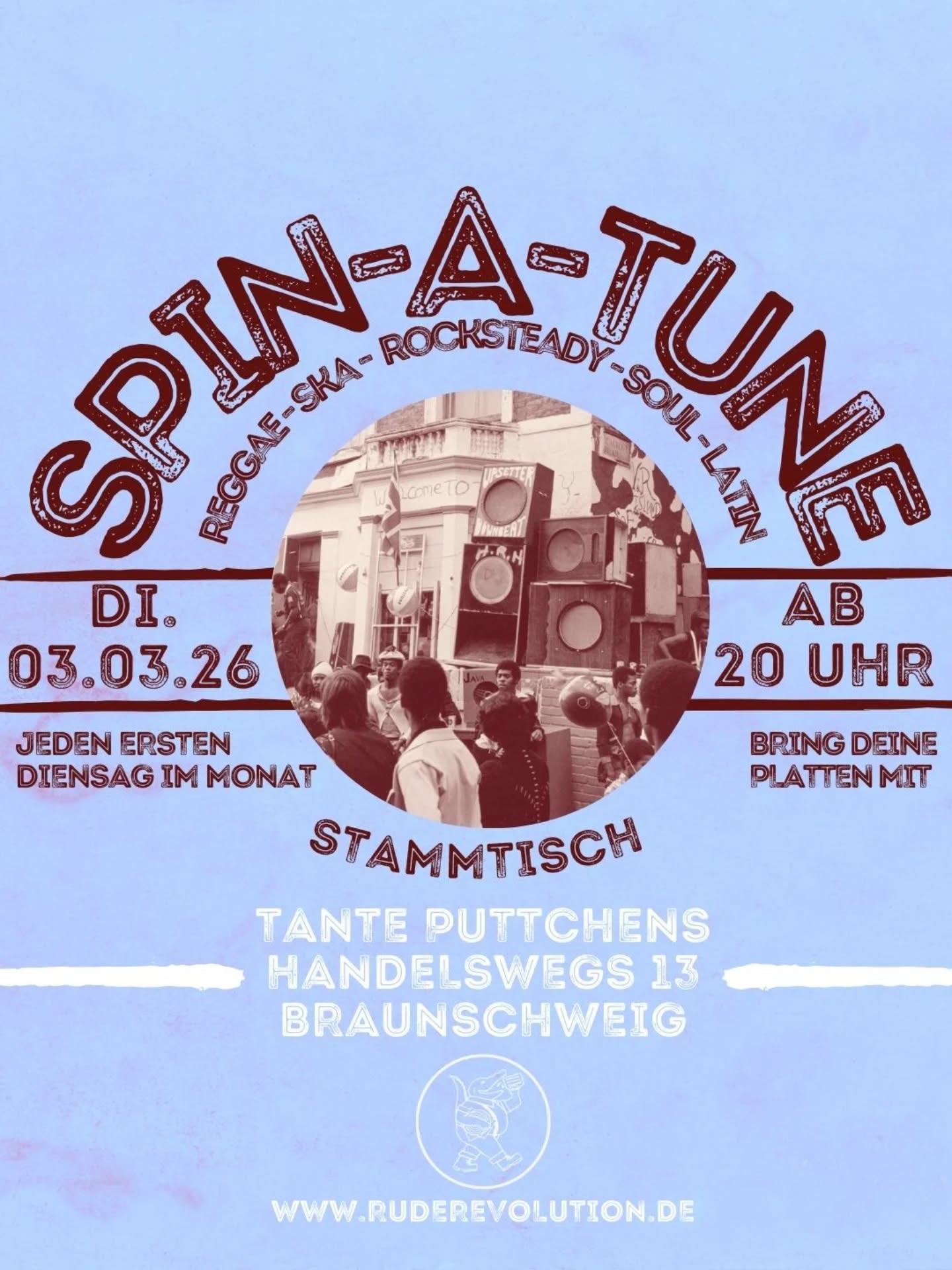 Morgen ist wieder SPIN A Tune.
Wir treffen uns in entspannter Atmosphäre bei kühlen Getränken im @tanteputtchens , bringen unsere #Reggae #Rocksteady #Ska #Soul Platten mit und freuen uns auf neue Gesichter um über Musik, Veranstaltungen und über das Leben als solches zu reden und philosophieren.
Kommt ab 20 Uhr Rum, bringt ein wenig Zeit und im Idealfall noch deine neusten Platten mit und habe einen guten Abend mit uns.
Wir sehen uns Dienstag beim #SPINATUNE

SPIN-A-Tune. We meet in a relaxed atmosphere with cool drinks tomorrow at @tanteputtchens , bring our Reggae Rocksteady Ska Soul records and look forward to meeting new faces to talk and philosophise about music, events and life as such.— hier: Tante Puttchens Bierwirtschaft.
Come to Rum from 8 pm, bring some time and ideally your latest records and have a good evening with us.
See you tuesday at spinatune
t BossSounds skinheadreggae skinheadsubculture skinheadstyle subculture @tanteputtchens